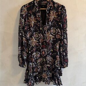 Yumi Kim - Black Floral Mini Dress - Size S